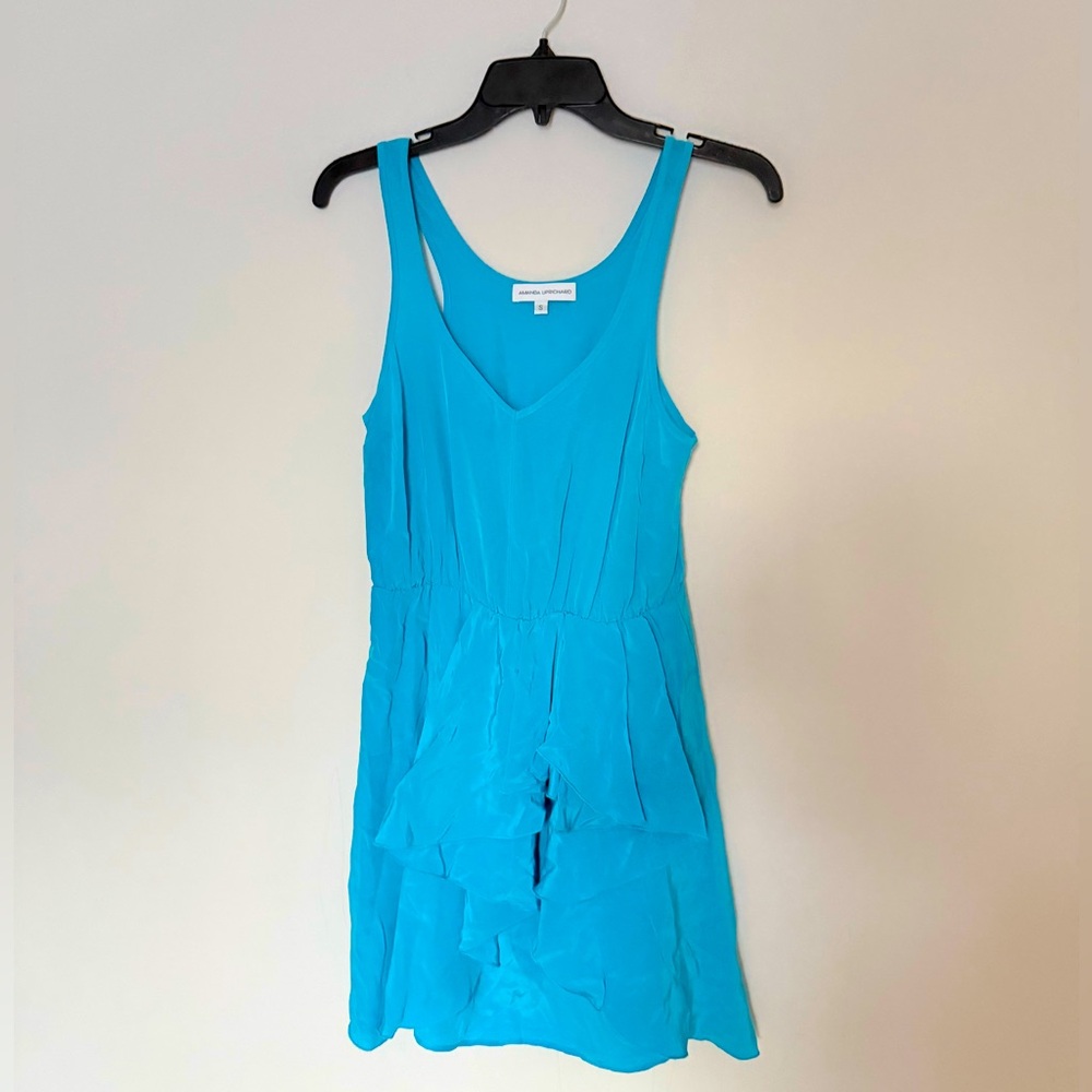 Amanda Uprichard silk Vibrant Blue Sleeveless mini Dress